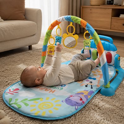 Tapis eveil bebe touchant jouet