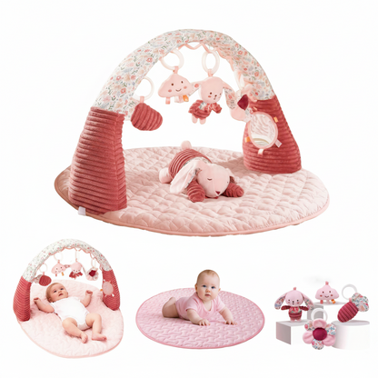 tapis éveil rose avec bébé