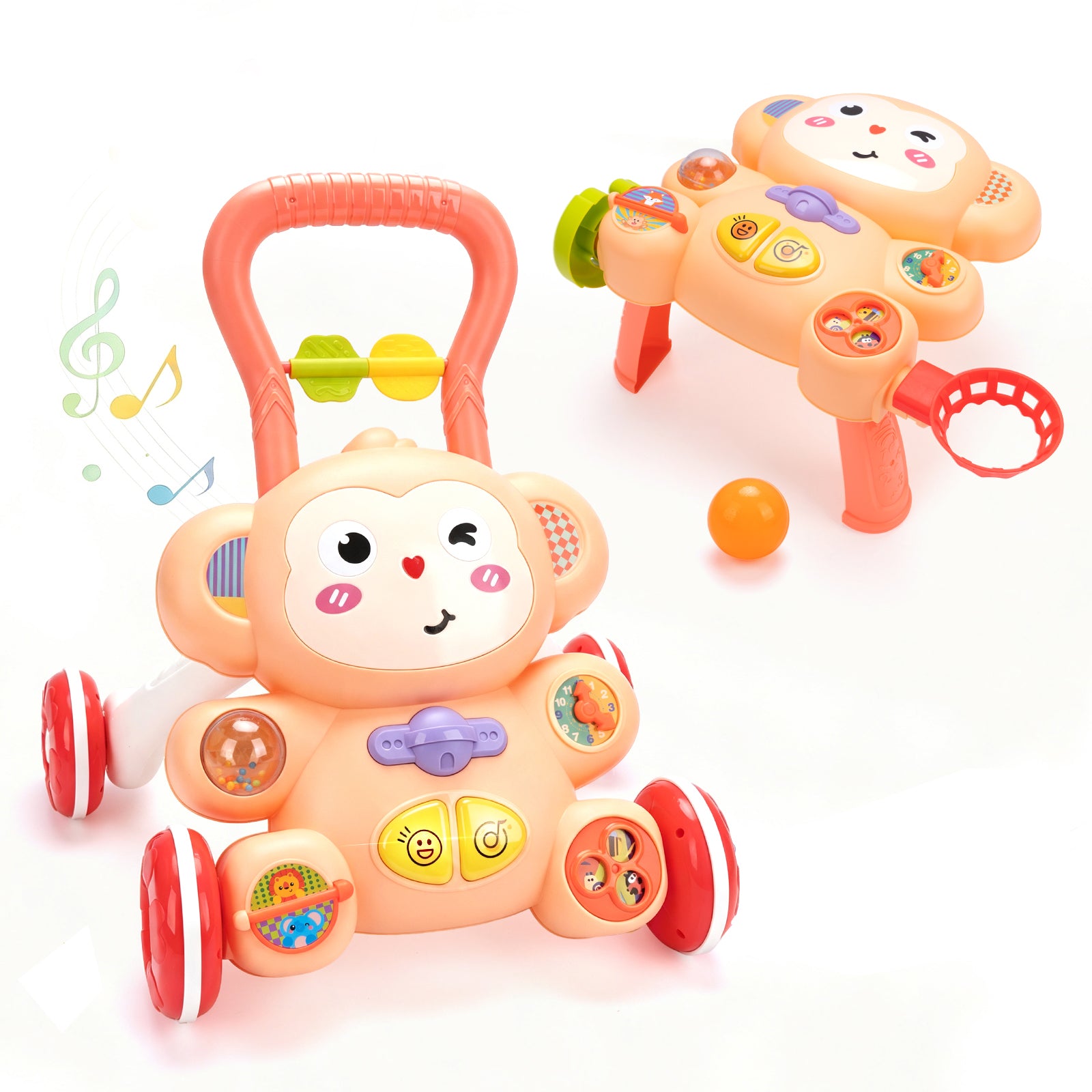 trotteur bébé fille oursons orange