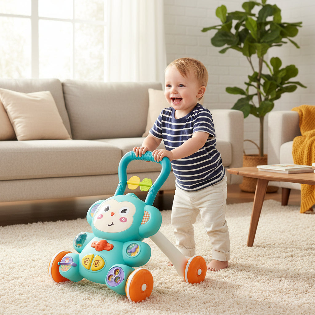 trotteur bébé garçon enfant heureux de jouer