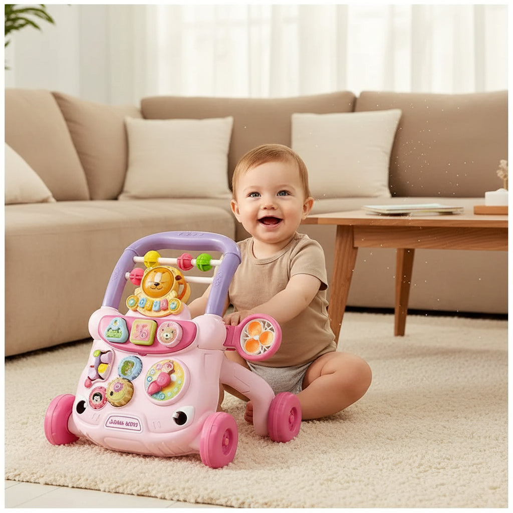 trotteur bébé rose mauve et enfant