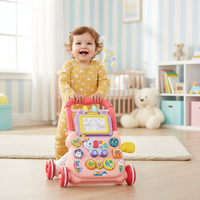 trotteur bébé rose