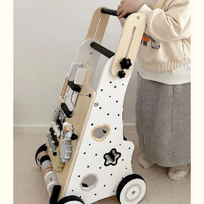 trotteur pour bébé noir blanc avec enfant
